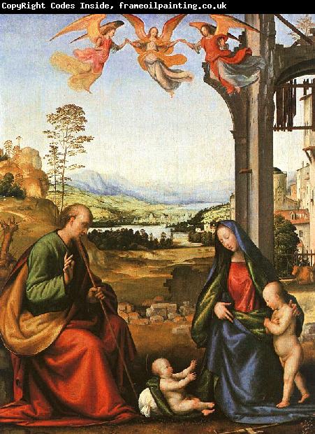 Fra Bartolommeo The Holy Family with the Infant St. John in a Landscape